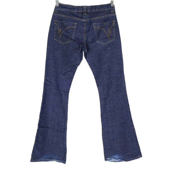 Wet Seal Jeans Juniors Size 7 Low Rise Flare Bootcut Stretch Blue Denim - Picture 2 of 10